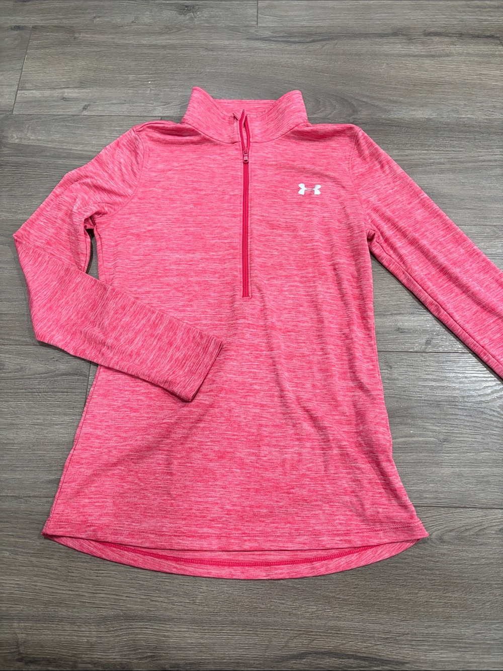 Under Armour Pink Heather Quarter-Zip Pullover Hoodie